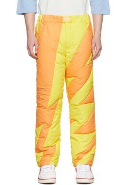 🔥 Rare ERL Orange & Yellow Lightning Bolt Puffer Pants🔥